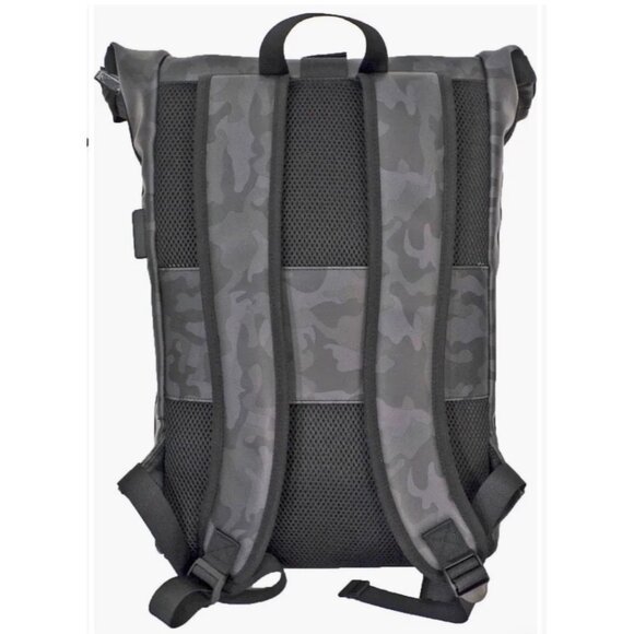 Duchamp Rubberized Camo Flipper Backpack Bag USB plug in NWT Laptop Pack - Picture 2 of 10